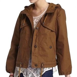 ANTHROPOLOGIE DAUGHTERS OF LIBERATION BROWN CANVAS HOODED BARN COAT 8